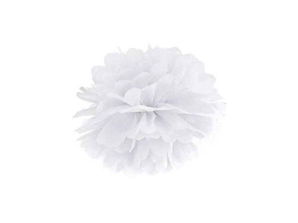 PAPÍROVÝ POMPOM 25cm - BÍLÁ