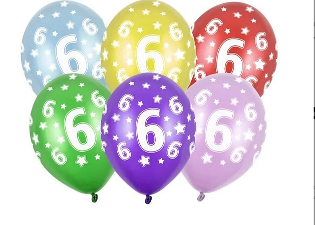 Silné Balónky 30cm metalické mix - narozeniny - Birthday No.6