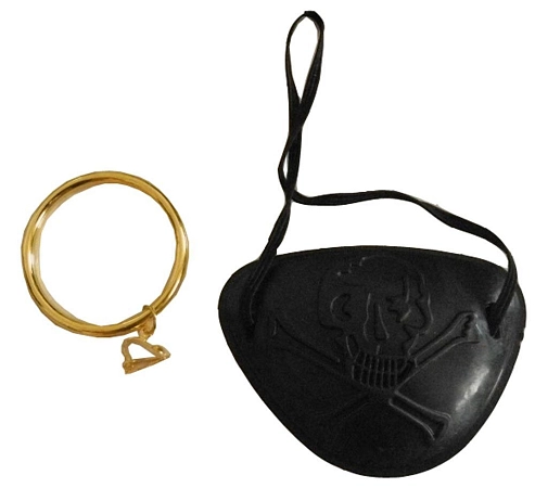 PÁSKA NA OKO A NÁUŠNICE PIRÁTA - 2 ks