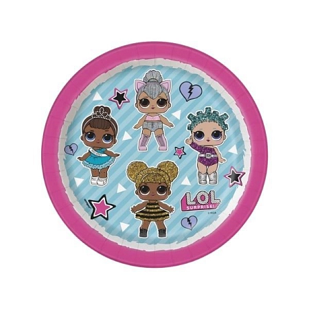 Papírové talíře LOL SURPRISE, 8 ks - 18 cm