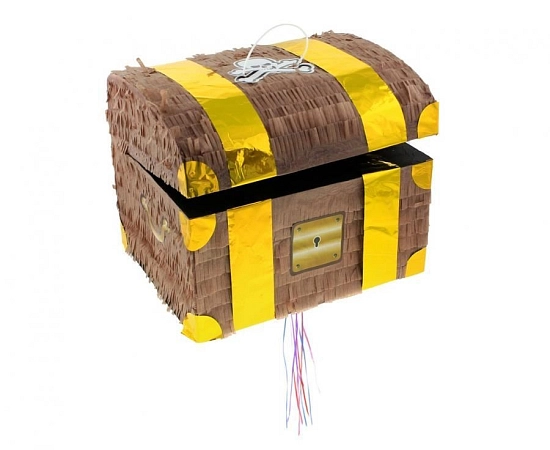 Piňata Truhla pokladů - pirát - 30 x 25 x 34 cm -  tahací