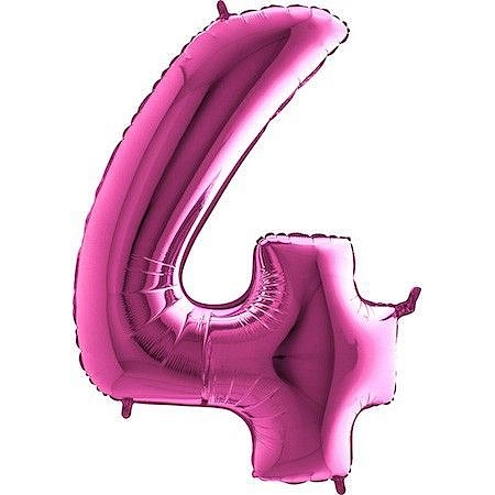 Balón foliový číslice RŮŽOVÁ - PINK 102 cm - 4