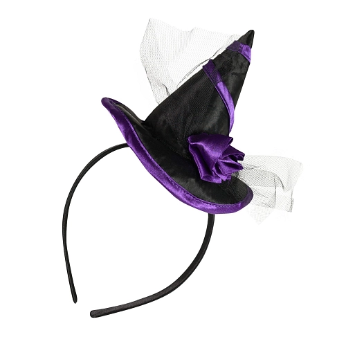 Čarodějnický klobouček s květinou - čarodějnice - Halloween