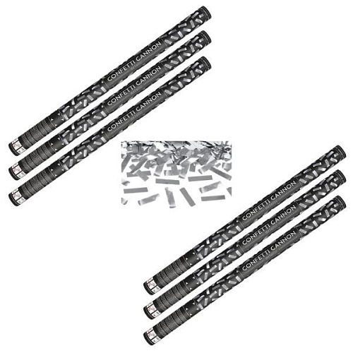 SADA Konfety 80cm STŘÍBRNÉ METALICKÉ - Silvestr - 6 ks