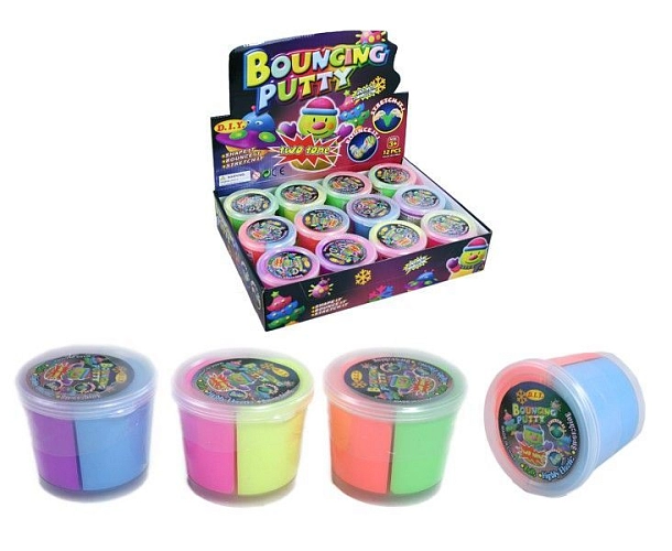 Hmota tvarovací a skákací dvoubarevná - 1 ks - žertovinka