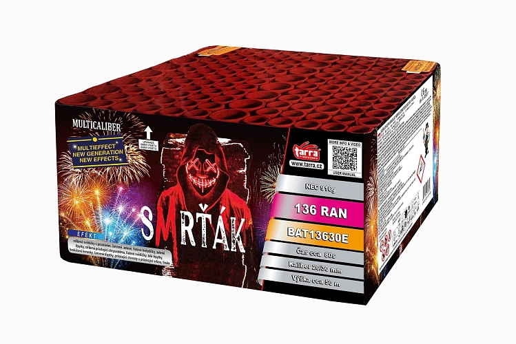 Ohňostroj - BATERIE VÝMETNIC SMRŤÁK 136 RAN 2/1 - multikalibr - Halloween