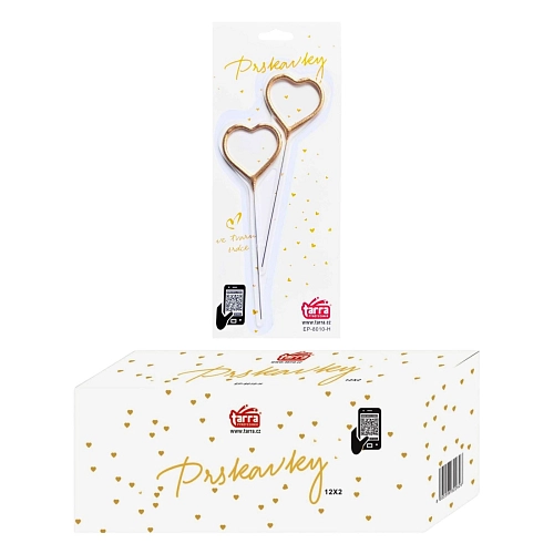 Prskavky ve tvaru srdce - srdíčka - box - 24 ks - Valentýn - Svatba