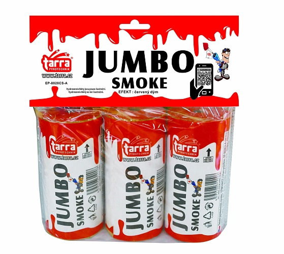 DÝMOVNICE - JUMBO SMOKE - ČERVENÁ - 3ks - 16/3  trhací pojistka