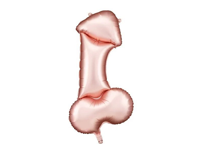 Fóliový balónek Penis - rozlučka se svobodou - rosegold - 70 cm