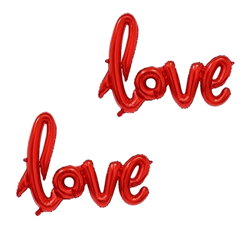 Balón foliový LOVE červený - Valentýn / Svatba - 70 x 60 cm