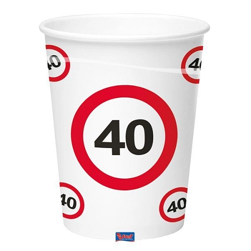 Kelímky dopravní značka 40 let , 350ml 8ks/bal.