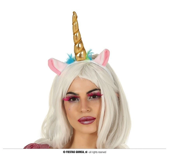 Čelenka JEDNOROŽEC / UNICORN - zlatá