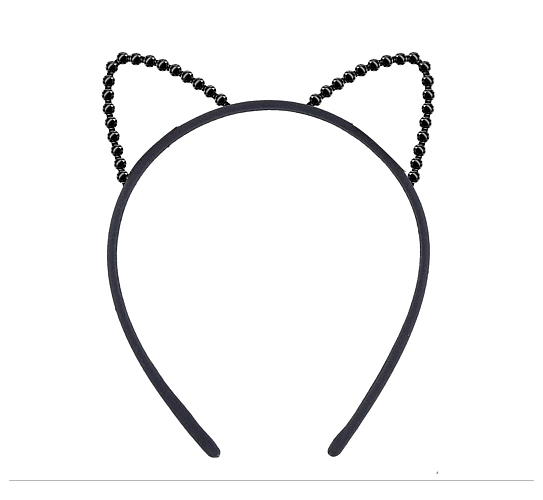 Čelenka kočka - kočička - černá - čarodějnice - Halloween