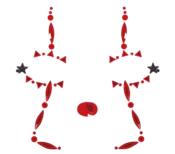 Nalepovací kamínky na obličej - Klaun - Halloween