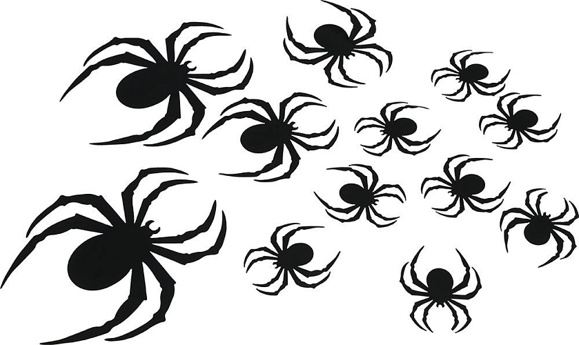 Dekorace pavouci - čarodějnice - Halloween - 12 ks