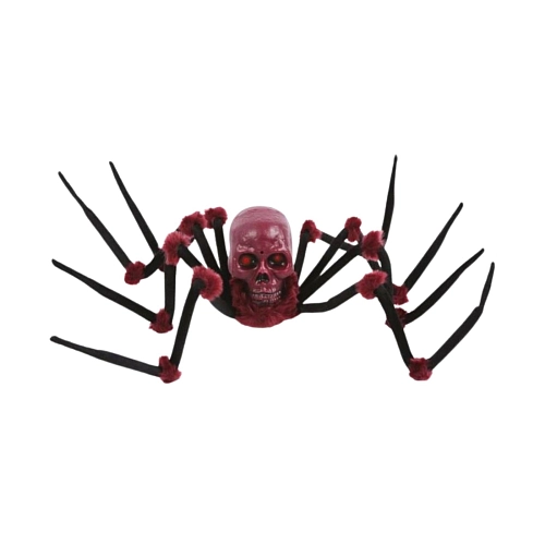 Dekorace pavouk s lebkou - pohyblivá se zvukem a světlem - Halloween