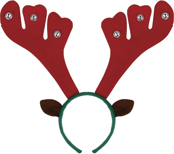 Vánoční čelenka Sobí rohy s rolničkami - Vánoce