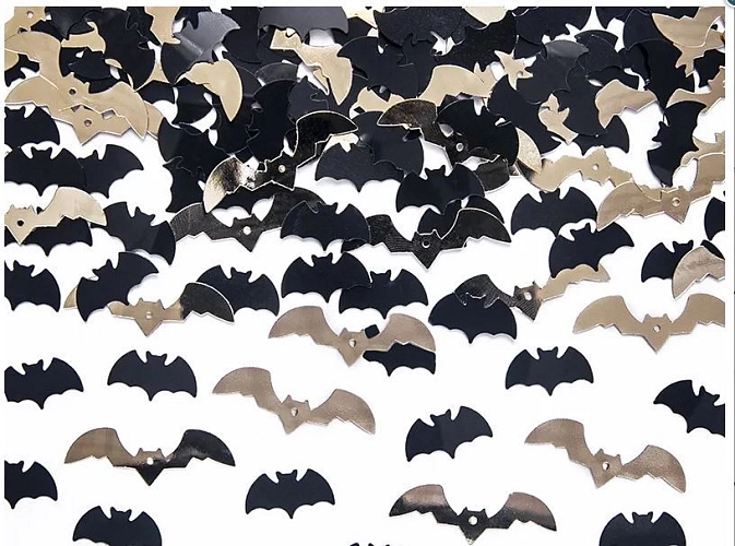 Dekorace konfety na stůl NETOPÝŘI - mix - černozlaté - Halloween - 15g