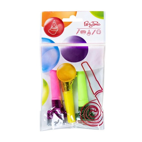 FRKAČKY - metalické píšťalka - Karneval - 3 ks