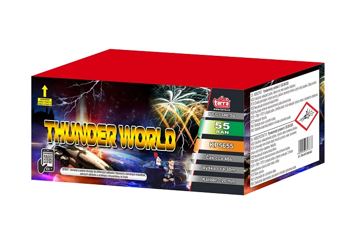 OHŇOSTROJ - BATERIE VÝMETNIC THUNDER WORLD 55 RAN 8x1