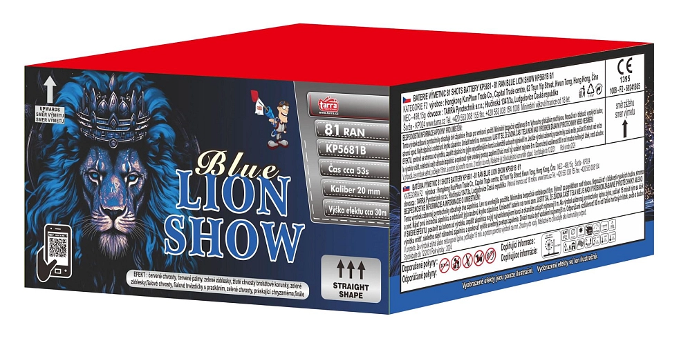 OHŇOSTROJ - BATERIE VÝMETNIC BLUE LION SHOW  81 RAN 6x1