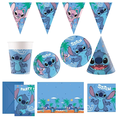 Dětská narozeninová sada Stitch a Angel - 10 osob