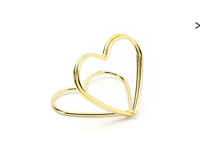 Kovové stojánky na jmenovky - svatba - zlaté  2,5 cm - 10 ks