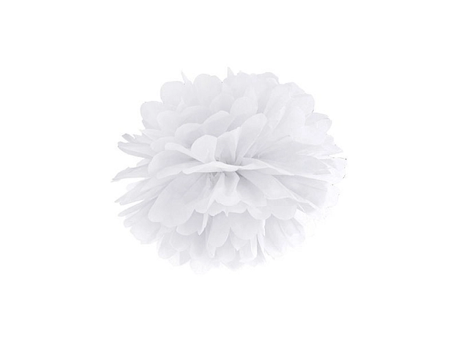 PAPÍROVÝ POMPOM 25cm - BÍLÁ