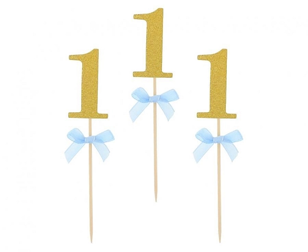 Zapichovátka do cupcaku 1. narozeniny - kluk - modré - 10 ks