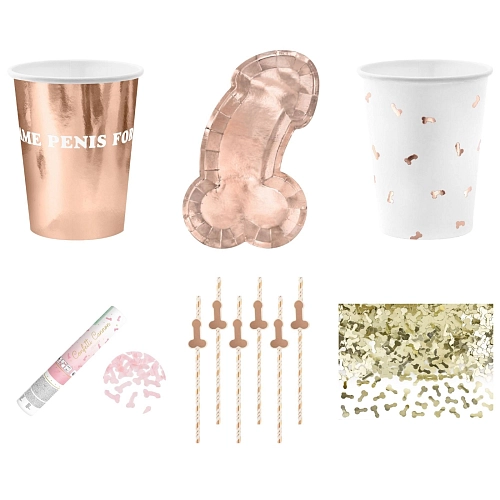 Mega párty sada na rozlučku se svobodou – motiv penisu- 41 ks