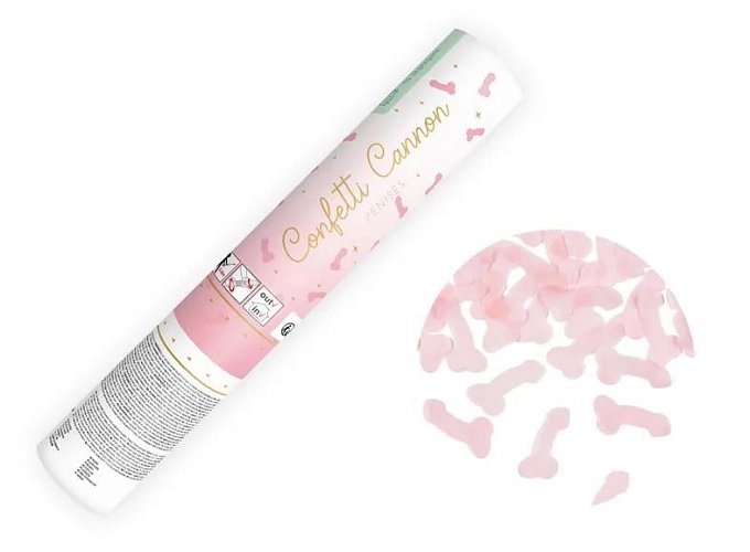 Konfety 20 cm - PENIS - světle růžové - Rozlučka se svobodou