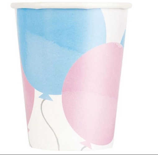 Papírové kelímky Gender reveal - Boy or Girl - Kluk nebo holka - 270 ml - 8 ks