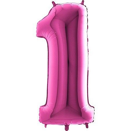 Balón foliový číslice RŮŽOVÁ - PINK 102 cm - 1
