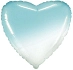 Balón fóliový srdce ombré - modrobílé - 48 cm