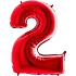 Balón foliový číslice ČERVENÁ - RED 102 cm - 2