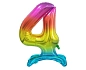 Balón foliový číslice DUHOVÁ na podstavci , 74 cm - 4
