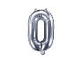Balón foliový číslice STŘÍBRNÁ 35 cm - 0 ( NELZE PLNIT HELIEM )
