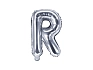 Balón foliový písmeno 'R', 35cm, STŘÍBRNÝ (NELZE PLNIT HELIEM)