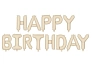 Balón foliový nápis narozeniny - HAPPY BIRTHDAY - KRÉMOVÝ - 340 x 35 cm