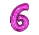 Balón foliový číslice RŮŽOVÁ 35 cm - 6  ( NELZE PLNIT HELIEM )