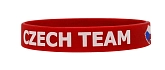 Silikonový náramek hokej - Czech Team - červený - ČR fanoušek - 1 ks