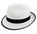 Klobouk Gangster - mafián - bílý s černou páskou - mafie