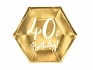 Papírové talíře 40 LET - zlaté - 20 cm, 6 ks