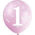 Balónky 1. narozeniny HOLKA - 5 ks - 30 cm - Happy birthday - RŮŽOVÉ
